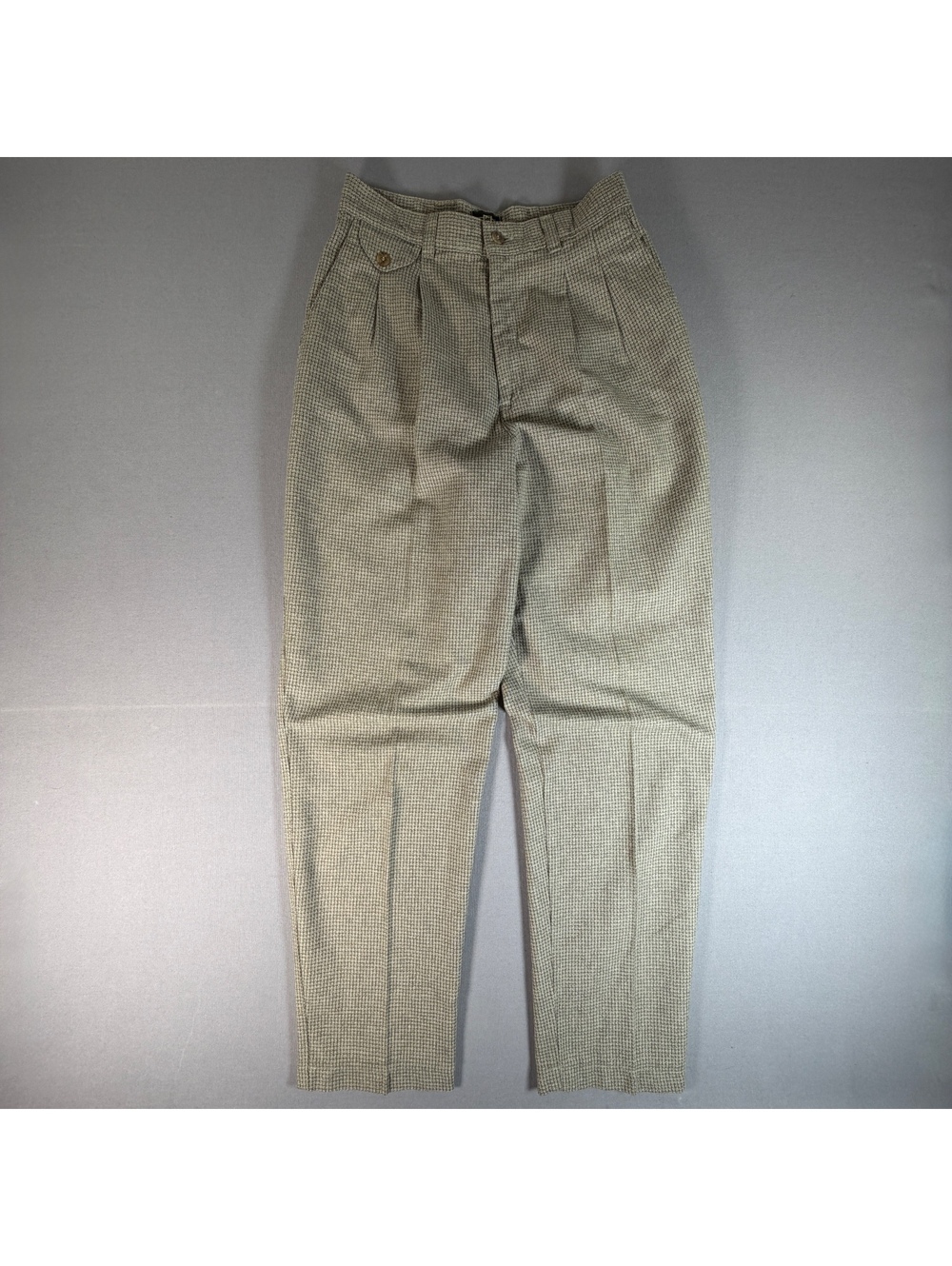 VTG Lee Casuals Pants Womens 8 Plaid Houndstooth Wrinkle Free Trousers 26x30
